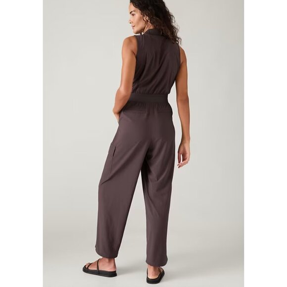 New Athleta 12 Brooklyn Utility Jumpsuit Shale Size 12 - Picture 5 of 7